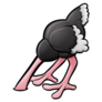 Cartoon Ostrich Hiding Sticker