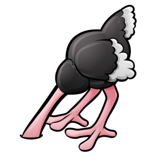 Cartoon Ostrich Hiding Sticker