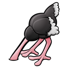 Cartoon Ostrich Hiding Sticker