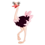 Cartoon Ostrich Smiling Sticker