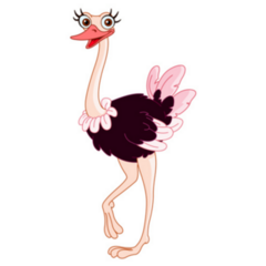 Cartoon Ostrich Smiling Sticker