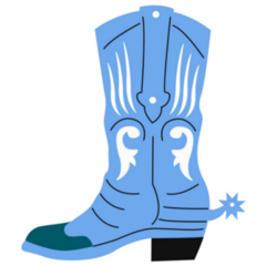 Cartoon Сowgirl Boot With Spurs Sticker
