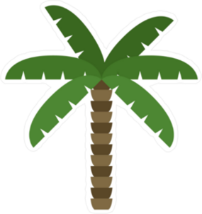Cartoon Palm Vector Icon Sticker