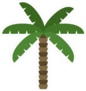 Cartoon Palm Vector Icon Sticker