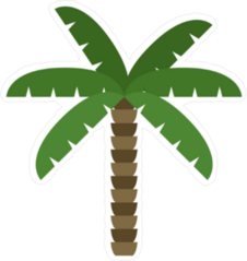 Cartoon Palm Vector Icon Sticker
