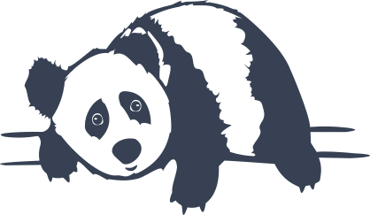 Cartoon Panda Bear Resting On Tree Limb Sticker