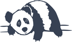 Cartoon Panda Bear Resting On Tree Limb Sticker