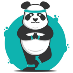 Cartoon Panda Doing Yoga Sticker