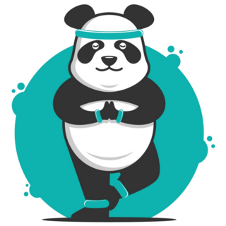 Cartoon Panda Doing Yoga Sticker