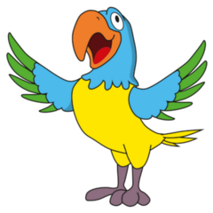 Cartoon Parakeet Sticker