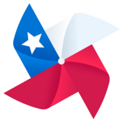 Cartoon Pinwheel With Chilean Flag Sticker