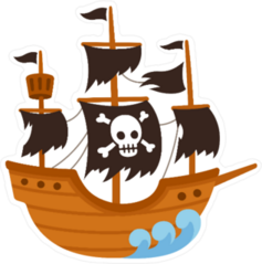 Cartoon Pirate Ghost Ship Sticker