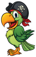 Cartoon Pirate Parrot Sticker