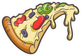 Cartoon Pizza Slice Sticker