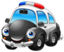 Cartoon Police Car Character Sticker