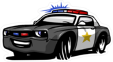 Cartoon Police Car Sticker
