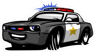 Cartoon Police Car Sticker