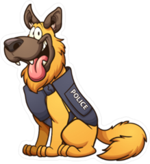 Cartoon Police Dog Sticker