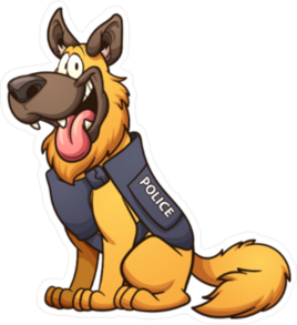 Cartoon Police Dog Sticker