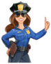 Cartoon Police Woman Sticker