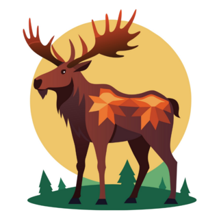 Cartoon Poly Moose Sticker