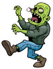 Cartoon Popping Eyeball Zombie Sticker