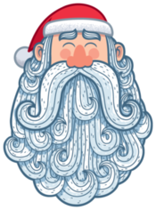 Cartoon Portrait Of Santa Claus Sticker