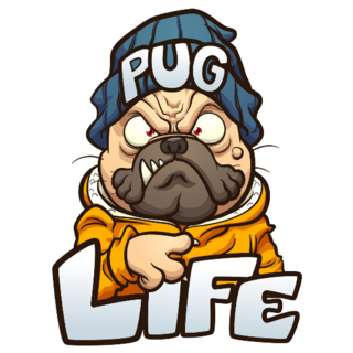 Cartoon Pug Life Sticker