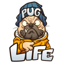 Cartoon Pug Life Sticker