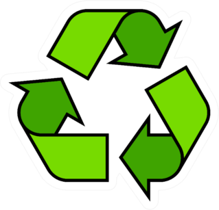 Cartoon Recycling Symbol Icon Sticker