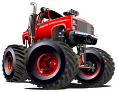 Cartoon Red Monster Truck Sticker