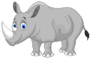 Cartoon Rhino Sticker