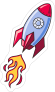 Cartoon Rocket Mascot Sticker