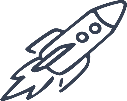 Cartoon Rocket Ship Sticker