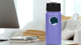 Cartoon Rocket Sticker on a Water Bottle (New) example