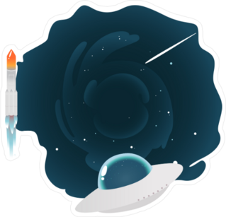 Cartoon Rocket Sticker