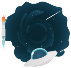 Cartoon Rocket Sticker