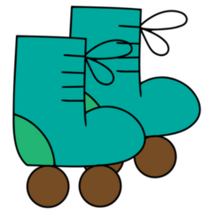 Cartoon Roller Skates Sticker
