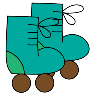 Cartoon Roller Skates Sticker