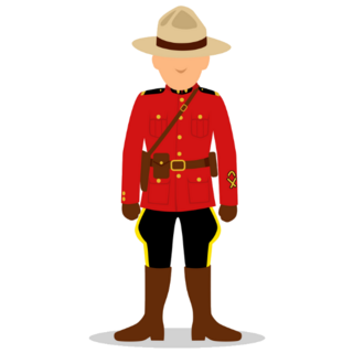 Cartoon Royal Canadian Mounted Police Man Sticker