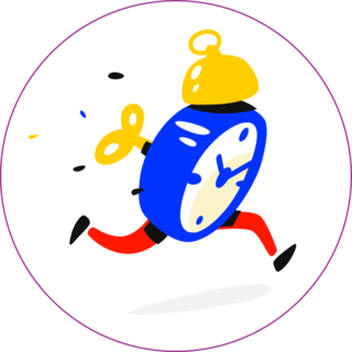 Cartoon Running Alarm Clock Sticker