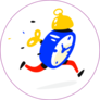 Cartoon Running Alarm Clock Sticker
