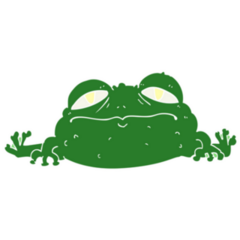 Cartoon Sad Green Frog Sticker