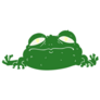 Cartoon Sad Green Frog Sticker