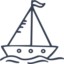Cartoon Sail Boat Sticker