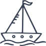 Cartoon Sail Boat Sticker