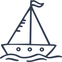 Cartoon Sail Boat Sticker