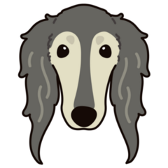Cartoon Saluki Face Sticker