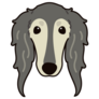 Cartoon Saluki Face Sticker
