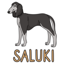 Cartoon Saluki Text Sticker